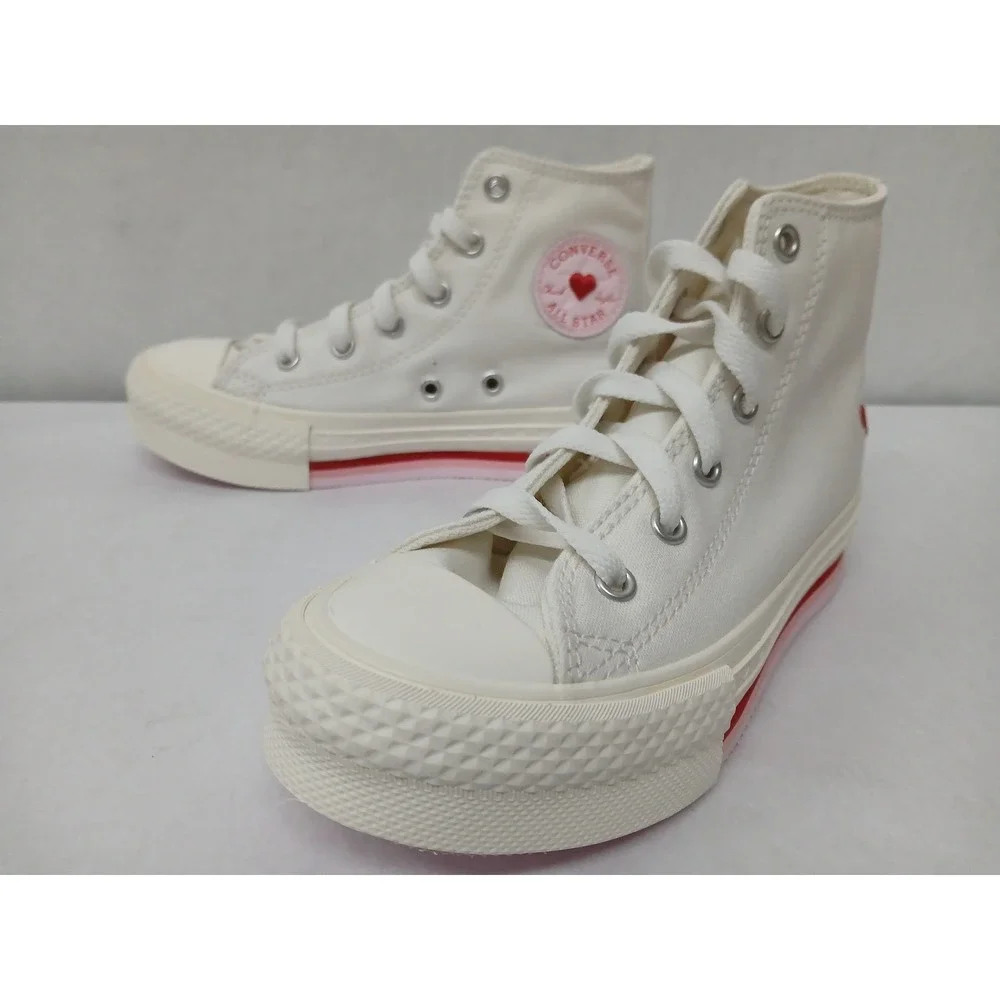 Converse Girl's Chuck Taylor All Star Eva Lift Hi Top Shoes A10717C White‎ Sz 13